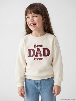 Bisiklet Yaka Bask?l? K?z ?ocuk Sweatshirt