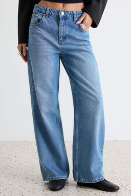 Mavi %100 Pamuk Y_ksek Bel Bilek Boy Wide Leg Jeans TWOAW27JE00094 - Trendyolmilla фото 3