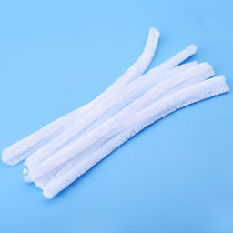 Проволока пушистая Шенил для творчества 1,5x30 см, 10 шт, цвет белый, в пластиковом пакете с блистерным подвесом