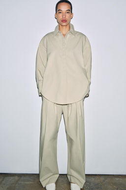 CAMISA OVERSIZE ZW COLLECTION LIMITED EDITION / Beige claro - Zara фото 4