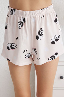 Trendyolmilla Mavi %100 Pamuklu Panda Desenli Sortlu Orme Pijama Tak?m? THMSS25PT00166 фото 5