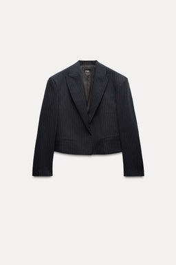 OVERSIZE PINSTRIPE CROPPED BLAZER - Zara фото 6