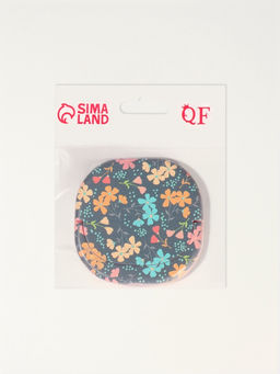 Зеркало карманное «Узор», с подставкой, 8×8 см, чёрное