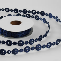 Лента фигурная Пуговки, 15 мм, 9 0,5 м, цвет синий