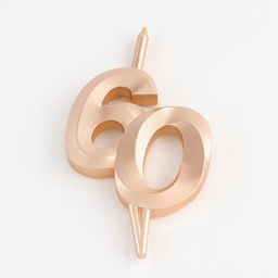 Свеча в торт Юбилейная, цифра 60, 10 см, шампань - Simaland фото 3