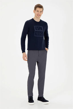 Мужские брюки из плотной ткани антрацитового цвета - U.s. polo assn фото 3