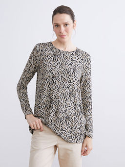 Bisiklet Yaka Desenli Bluz