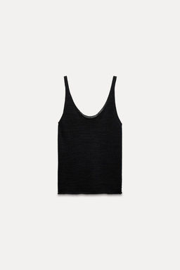 PLAIN LINEN BLEND STRAPPY KNIT TOP - Zara фото 11