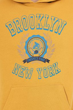 Мужская толстовка с капюшоном цвета шафрана - U.s. polo assn фото 6