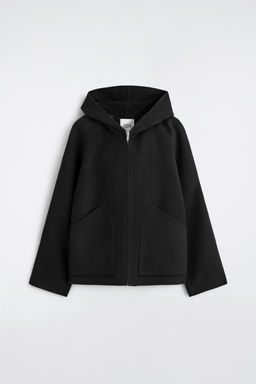 SUDADERA CON CAPUCHA Y CREMALLERA DE LANA