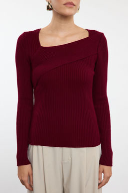 Ekru Kare Yaka Triko Kazak TWOAW24KZ00114 - Trendyolmilla фото 11