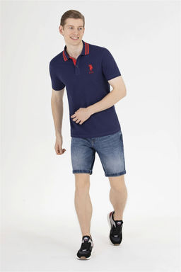 U. S. Polo Assn Мужская темно-синяя базовая футболка с воротником-поло - U.s. polo assn фото 11