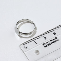 Основа для кольца регулируемая, безразмерная с платформой (набор 5 шт.), 8 мм, цвет серебро