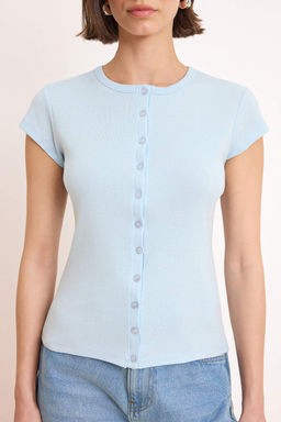 Trendyolmilla Siyah Dugmeli Fitted/Vucuda Oturan Orme Bluz TWOSS25BZ00281 фото 26