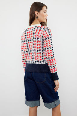 TRENDYOLMILLA Ekru Buklet Iplikli Desenli Ceket Gorunumlu Triko H?rka TWOAW24HI00277  фото 5