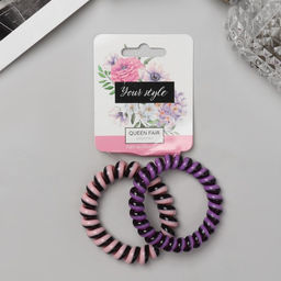 Цена за 4 шт. Резинка для волос "Пружинка" (набор 2 шт) полоски, 5,5 см, микс