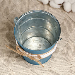 Кашпо «Ведёрко Линдберг», 10×10×10 см, синее