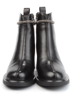 04-M3-840 BLACK Ботильоны зимние женские (натуральная кожа, натуральный мех)