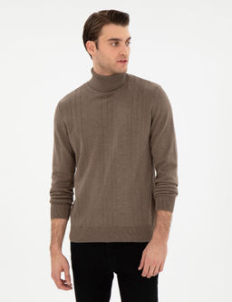 Vizon Melanj Slim Fit Bal_k__ Yaka Triko Kazak