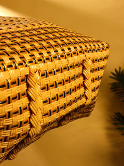 Сумка плетёная, 40×20×55 см, пластик, бежевая