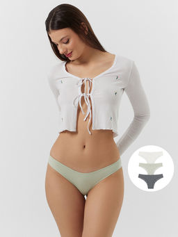 Трусы бразилиана женские в наборе, 3 шт