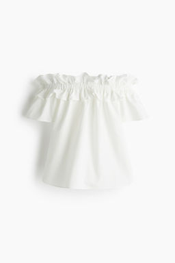Blusa off-the-shoulder con escote de volante