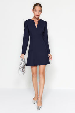 Trendyolmilla Lacivert Yaka Detayl? Mini Dokuma Elbise TWOAW24EL00464 фото 3