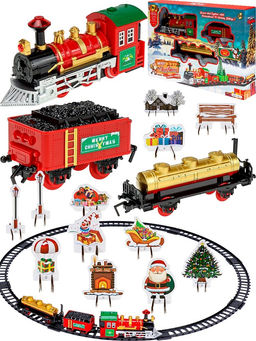 Железная дорога на батарейках "Праздничный день" диам. дороги 90см (НУ-8036) свет, звук, в коробке
