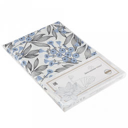 Простыня 2-х спальная "Незабудки" на белом 180х220см, бязь "Комфорт" 121г/м2, хлопок 100%, упаковка "классическая" ПВХ 28х41см, "Домашняя мода" (Россия)