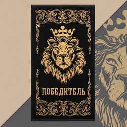 Полотенце махровое Этель «Победитель», 50×90 см, 100% хлопок, 420 г/м², чёрно-золотое