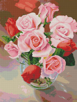 Вышивка крестиком 40х50см, Розы