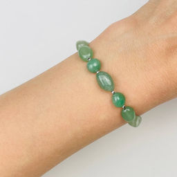 Браслет из зеленого Кварца "градиент" 16 см +