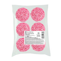 Blumentag BRF-7 Шар декоративный из ротанга d. 7 см 6 шт. №08 т. розовый