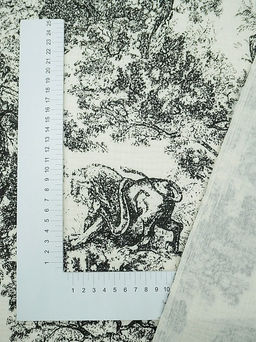 Муслин двухслойный с эф.жатости Туаль де Жуи-Дикий мир цв.черный, ш.1.4м, хлопок-100%, 120гр/м.кв - Купава фото 4