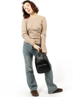 LACCOMA рюкзак Мэри-Y2005-черный эко кожа хлопок  фото 6