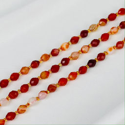 Бусины для украшений из Сардоникса (38 бусин) 37 см