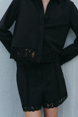 ZW COLLECTION CROCHET BERMUDA SHORTS - Zara фото 6