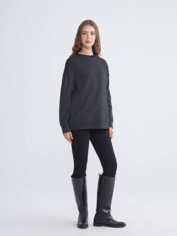 Bisiklet Yaka Oversize Kad?n Sweatshirt Tunik