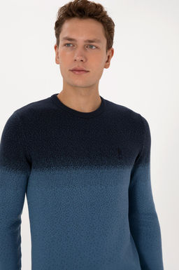 Erkek Regular Fit Bisiklet Yaka Lacivert Kazak