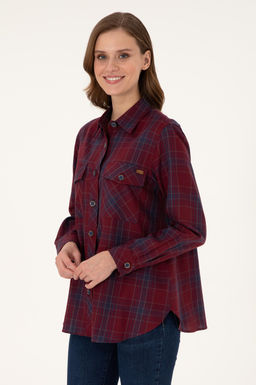 Женская красная рубашка с длинным рукавом Неожиданная скидка в корзине