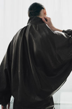 ZW COLLECTION LEATHER EFFECT BOMBER JACKET - Zara фото 10