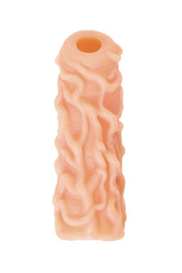 Насадка реалистичная KOKOS NUDE SLEEVE с дополнительной стимуляцией, TPE, телесная, 12 см