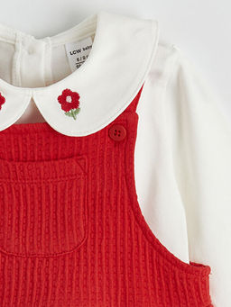 Bebe Yaka Nak??l? K?z Bebek Bluz ve Salopet Elbise