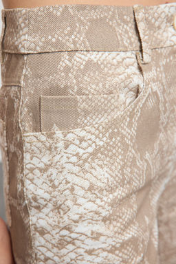 Ac?k Kahverengi Y?lan Desenli Straight/Duz Kesim Dokuma Pantolon TWOAW25PL00065 - Trendyolmilla фото 4