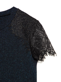CONTE Прилегающее платье из мерцающей вискозы с кружевом LPL 1159 black-blue black-blue