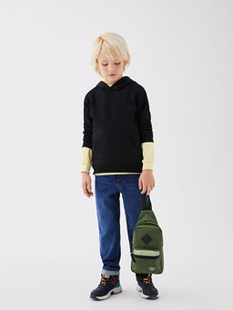 Kap??onlu Basic Uzun Kollu Erkek ?ocuk Sweatshirt - Waikiki фото 3