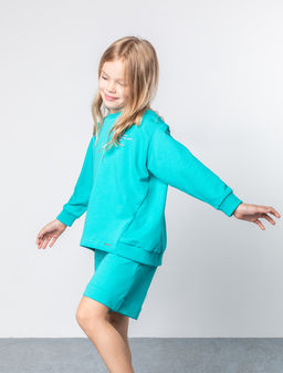 VILATTE / Свитшот из премиального футера с принтом для девочки фото 4