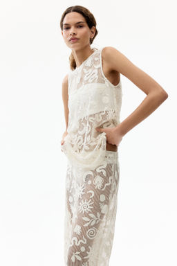 Top de rejilla con motivos decorativos - H&m фото 4