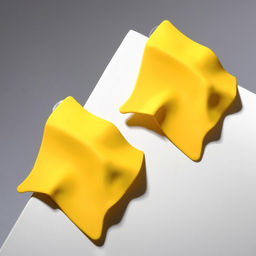 Серьги металл Яркость ромб, цвет жёлтый