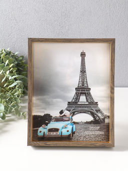 Фоторамка пластик 20х25 см "Ламберто" бежево-чёрный с золотом 26х21х3,5 см